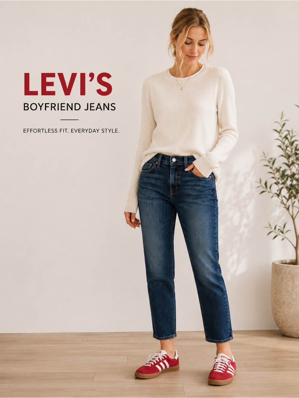 Levi’s Mid Rise Boyfriend Ankle Jeans Size 29 Dark Wash Denim Relaxed Fit